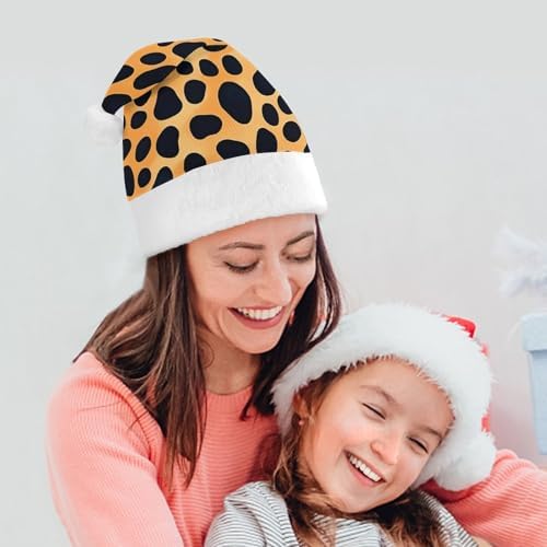 NWGHM Santa Hat Black Gold Leopard Christmas Headwear