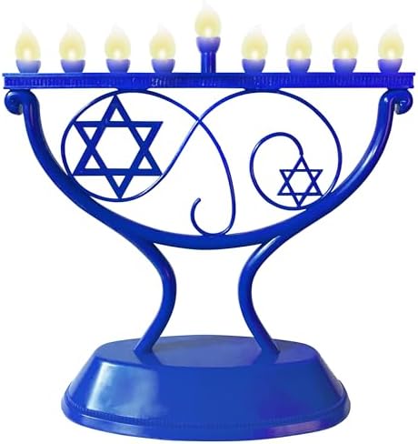 Ner Mitzvah LED Blue Hanukkah Menorah