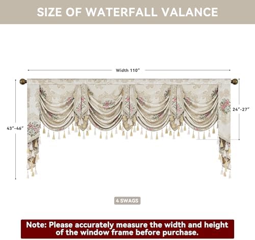 Loom and Mill Pearly Beige Jacquard Valance with Tassels