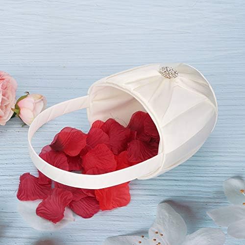 Silk Satin Flower Girl Basket for Wedding Decor