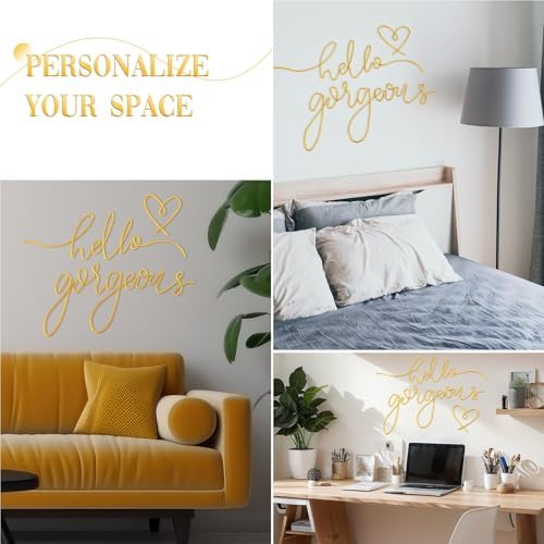 Hicarer Hello Gorgeous Gold Wall Art Decor Set