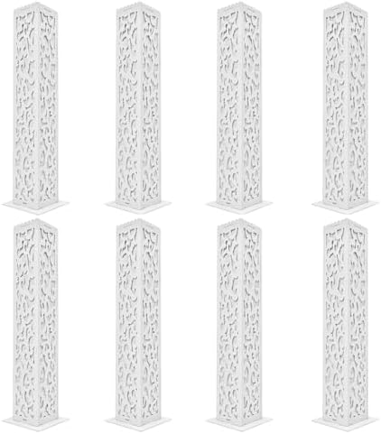 8PCS White Wedding Columns and Pillars with Engraved Roman Design