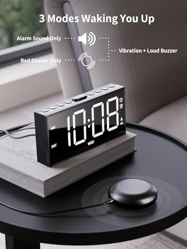 ROCAM Loud Vibrating Alarm Clock with Bed Shaker
