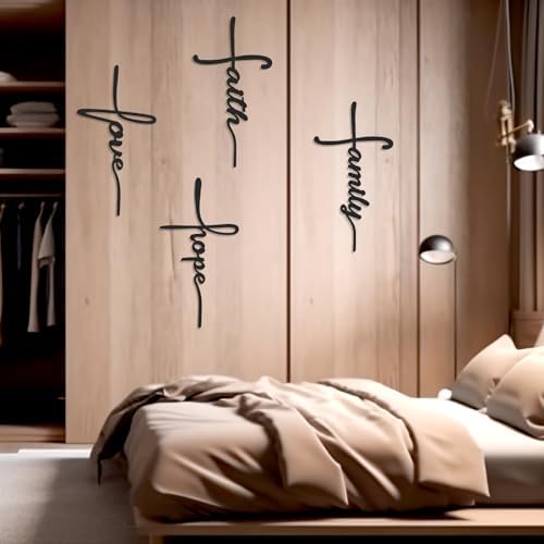 Bnesi Metal Wall Art 4-Piece Set Love Faith Family Hope
