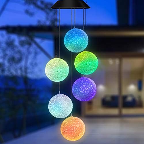 Color Changing Solar Wind Chime Spiral Crystal Mobile