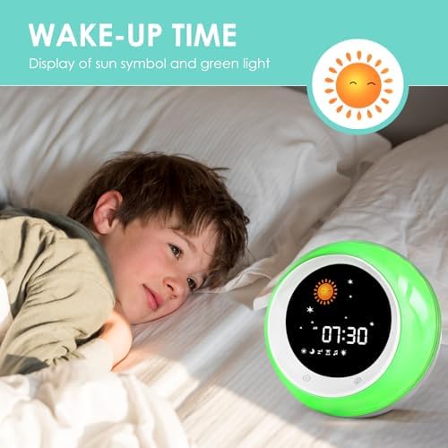 FiveHome Kids Alarm Clock with Sun Moon and Sleep Sounds