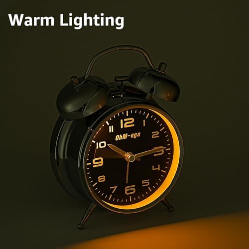OhM-ega Classic Metal Twin Bell Alarm Clock