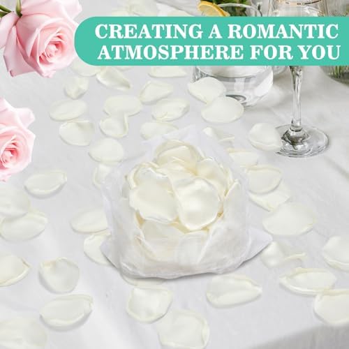 200 Piece Silk Rose Petals Ivory Artificial Confetti