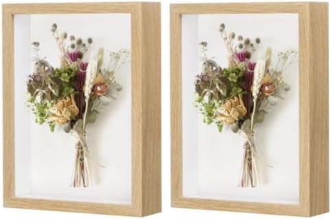 2 Pack 6x8 Inch Wooden Shadow Box Frame