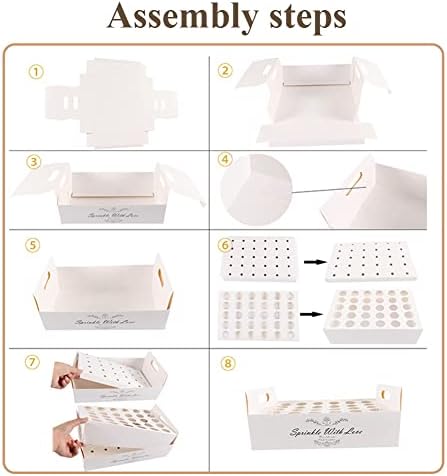 30 Pieces Biodegradable Confetti Cones and Stand Tray Box Green