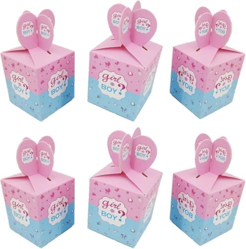 KUPOO 50PCS Gender Reveal Candy Boxes Pink Blue Treat Favor Boxes