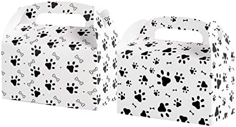 24Pcs Dog Paw Print Bone Sign Treat Boxes for Kids Birthday Party