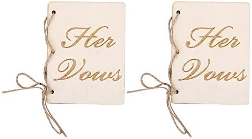2pcs Vow Booklets with Hemp Rope for Wedding Ceremony
