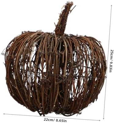 BESPORTBLE 1pc Rattan Woven Pumpkin Decor Centerpiece