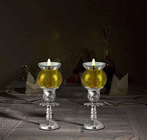 Ner Mitzvah Shabbos Candle Glass Oil Cups - 2 Pack Durable Long-Lasting