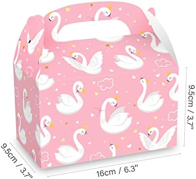12 Pack Pink Swan Treat Boxes for Birthday Party Favors