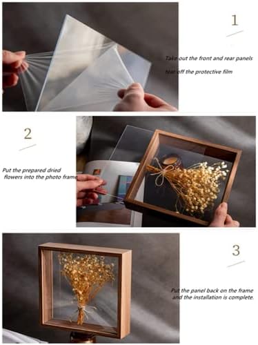 NatureMan Brown Double Sided Photo Frame with Dried Flowers Display