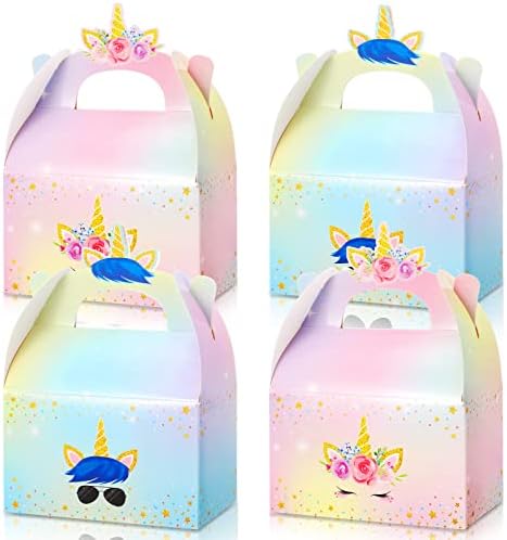 Leinuosen Unicorn Party Gift Boxes 12 Pack