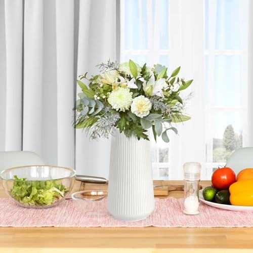 White Ceramic Vase for Home Office Decor