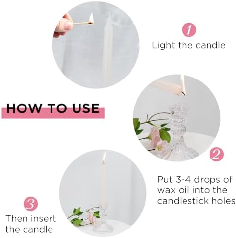 12 Pack Clear Taper Candlestick Holders for Home Decor