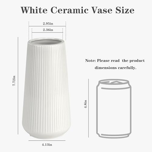 White Ceramic Vase for Home Office Decor
