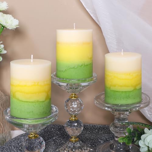 Freesia Scented Pillar Candles Set of 3 1