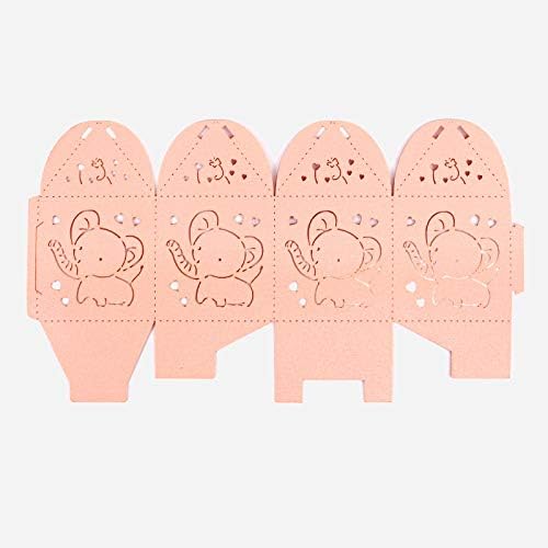 Kslong Pink Elephant Baby Shower Favor Boxes 50Pcs Set