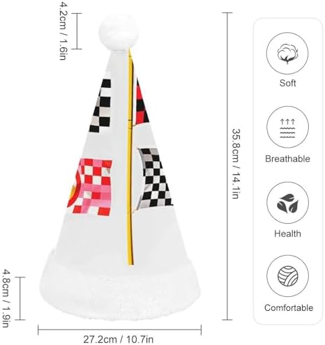 Santa Hat Checkered Flags Christmas Headwear Party Hat