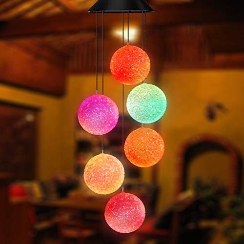 Color Changing Solar Wind Chime Spiral Crystal Mobile