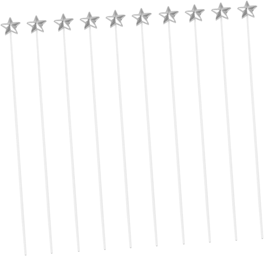 OFFIGAM 50 Pcs 3D Silver Star Cake Decorators