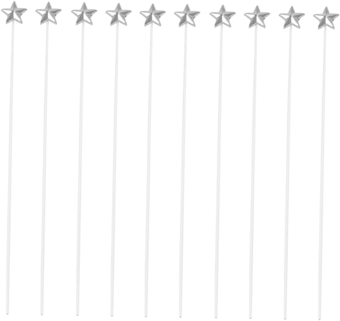 IMIKEYA 50pcs Silver Star Cake Toppers for Birthday Decorations
