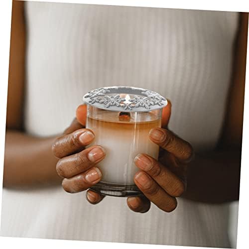 DOITOOL Smart Cover Candle Jar Christmas Topper Zinc Alloy Silver