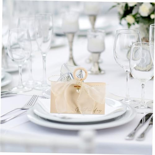 Minkissy 10pcs Wedding Favor Boxes with Handle and Ribbon
