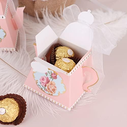 25 Mini Teapot Favor Boxes Dusty Rose