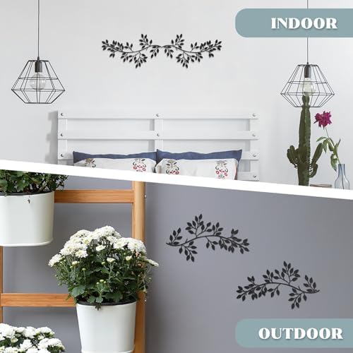 Hotop 2 Piece Metal Leaf Wall Decor Scroll Sculptures