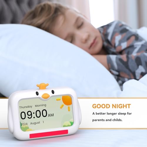 Mitoart Kids Alarm Clock with Night Lights and Sounds