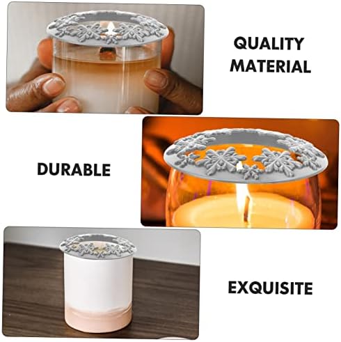 1pc Christmas Candle Jar Lid Zinc Alloy Snowflake Decor Topper