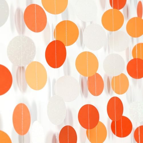 Orange White Fall Party Decorations Garland 52ft