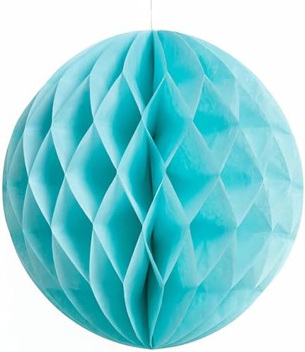 Terrific Teal Honeycomb Ball 8 Inch Hanging Decor