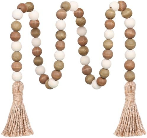 Meplait Wood Bead Garland 39 Inch Farmhouse Decor