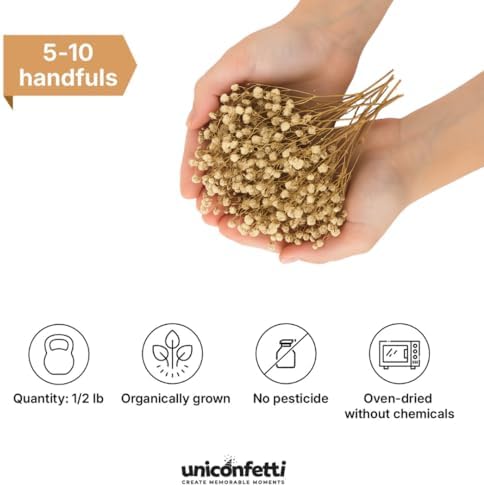 Dried Babys Breath Confetti - Biodegradable Wedding Decoration 8oz Box