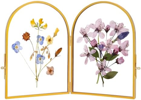 Double Glass Frame for Pressed Flowers Brass 4x6 Inches