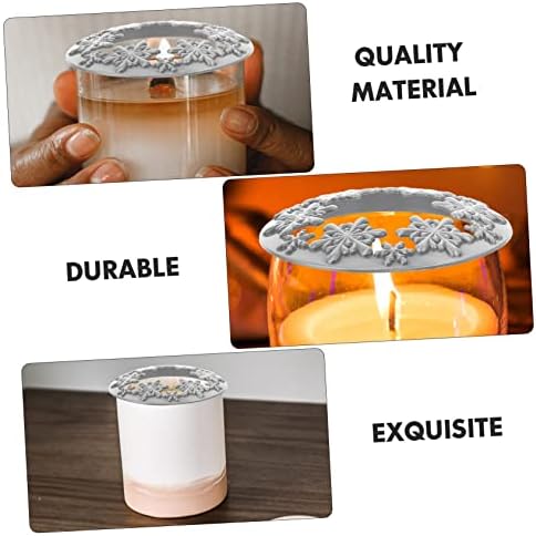 DOITOOL Smart Cover Candle Jar Christmas Topper Zinc Alloy Silver