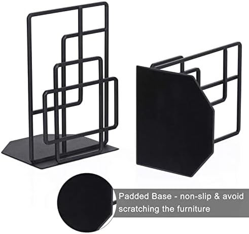 SRIWATANA Decorative Black Bookends with Window Lattice Design