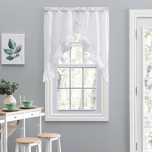 Ellis Curtain Stacey Ruffled Valance White 60x38in