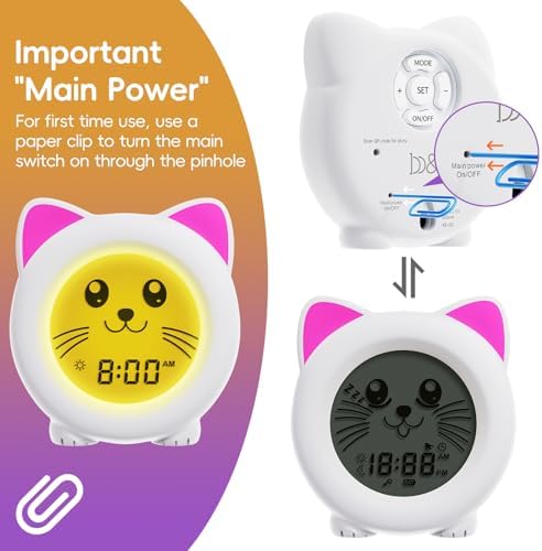 BH Sleep Trainer Clock for Toddler - Kitty Cat Alarm Clock