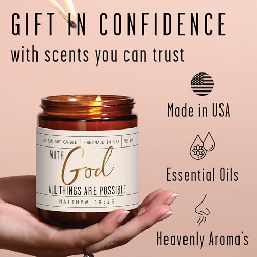 With God Candle Christian Gift for Women USA Made