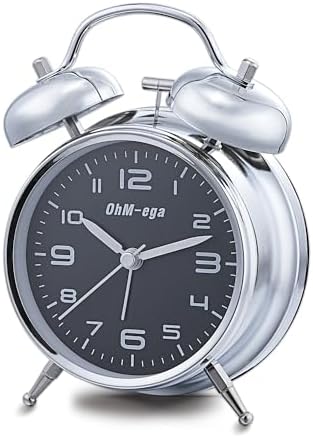 OhM-ega Classic Metal Twin Bell Alarm Clock