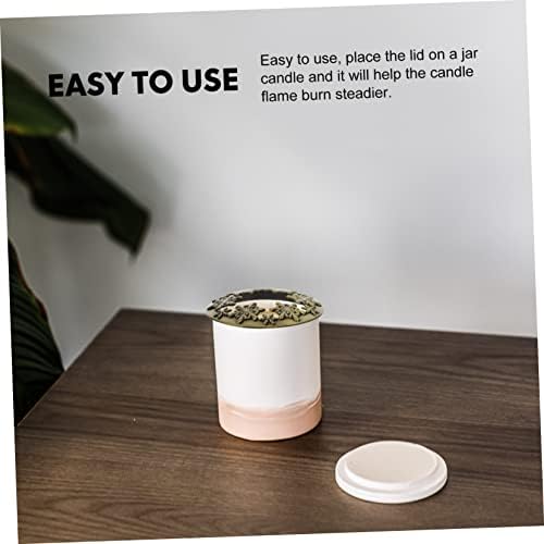 1pc Christmas Candle Cup Lid Zinc Alloy Jar Cover Snowflake Design Heat Gathering