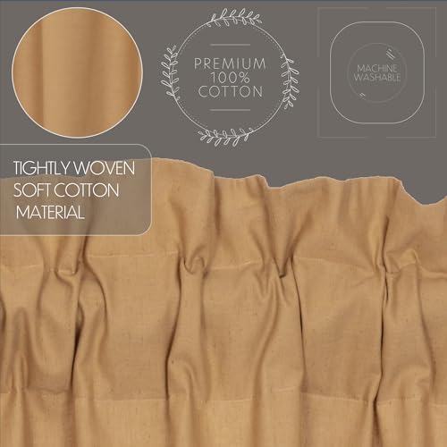 VHC Brands Flax Khaki Farmhouse Curtain Swag Set of 2 36x36x16